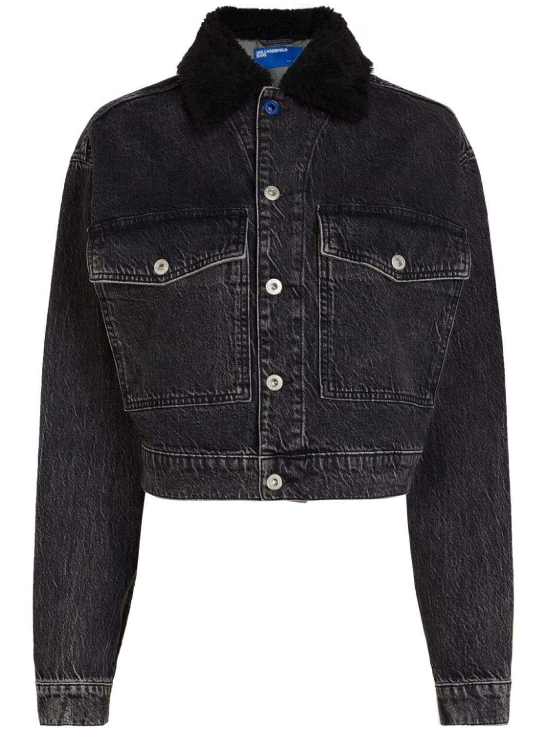 

Karl Lagerfeld Jeans джинсовая куртка с контрастным воротником, черный