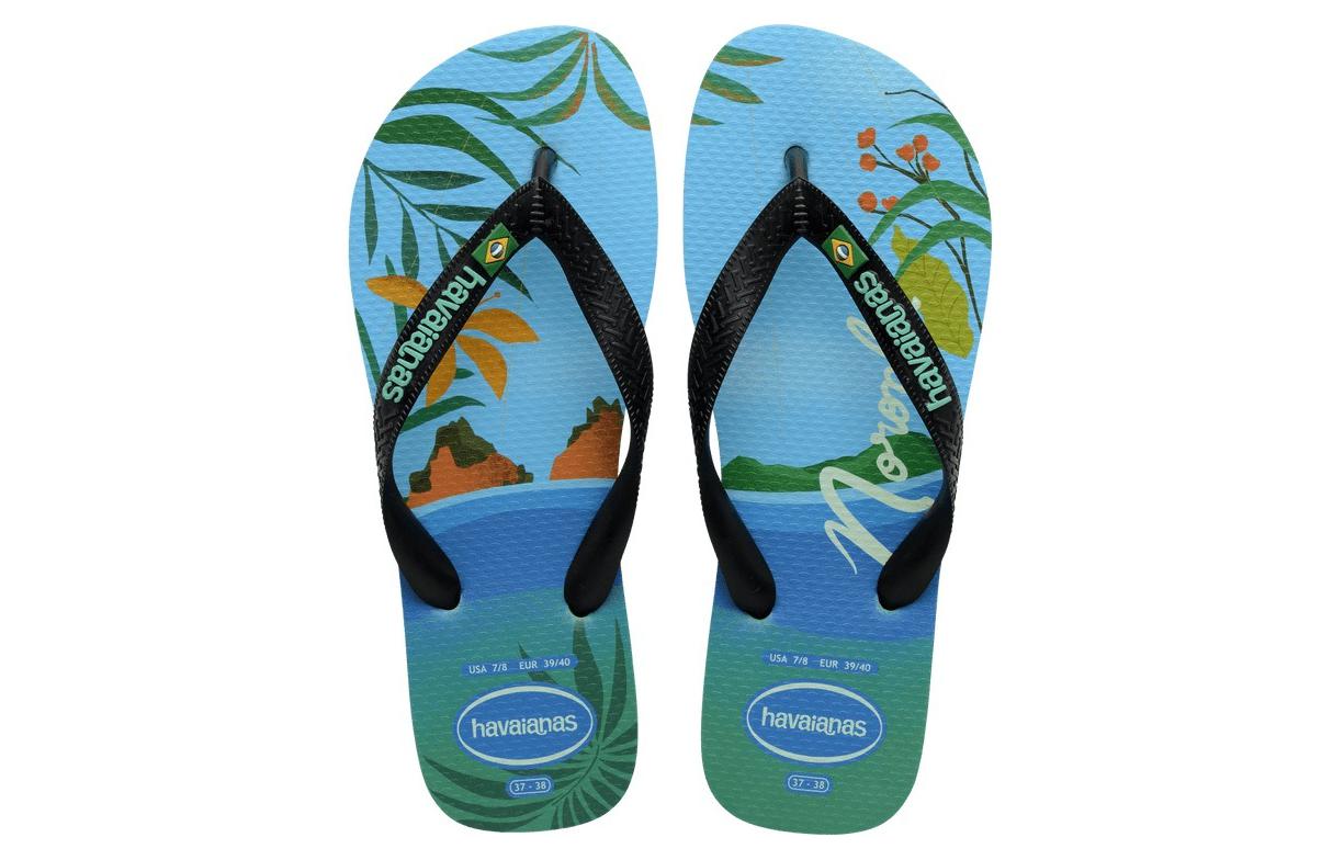 Быстросохнущие шлепанцы женские синие черные Havaianas — фото 4