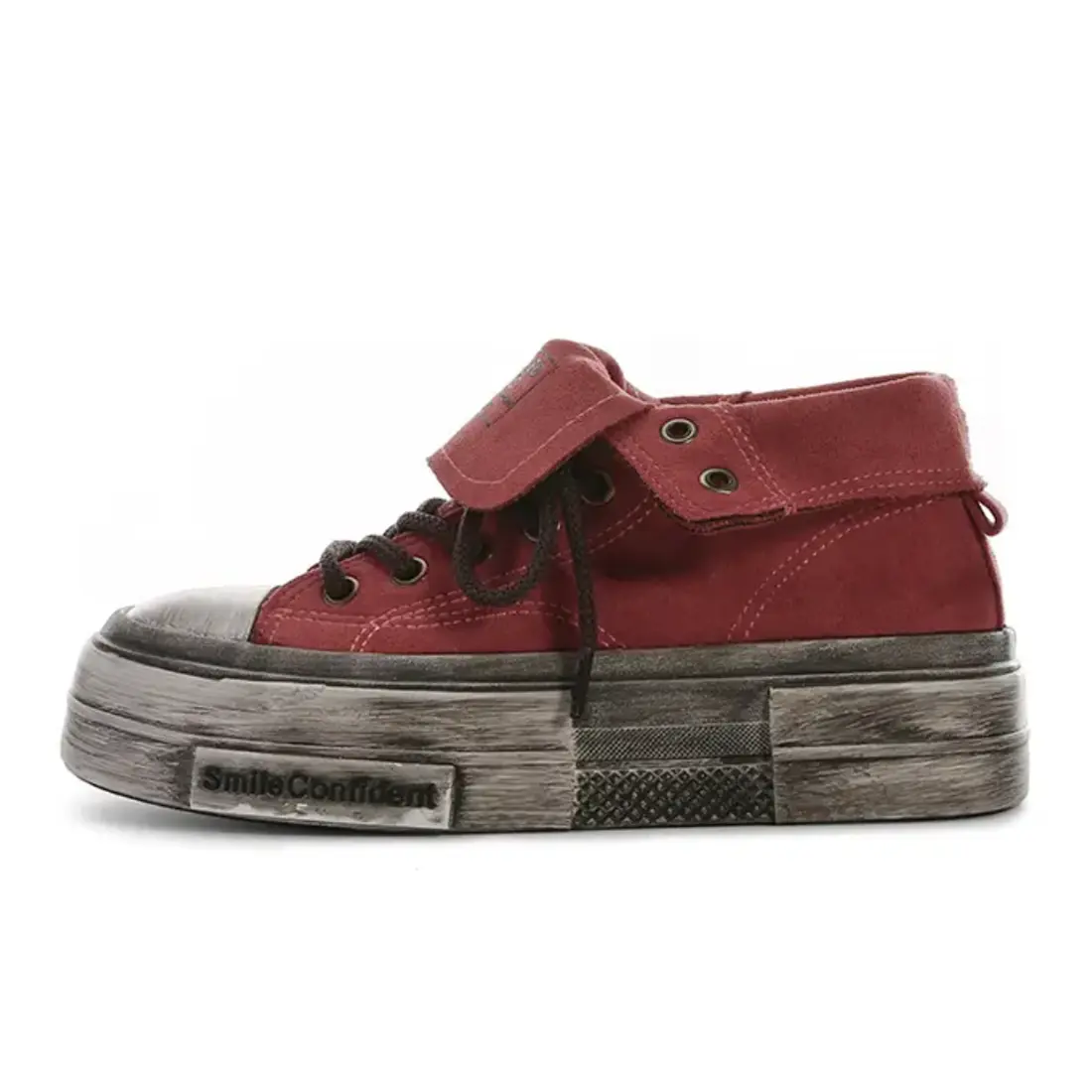 

Холщовые кеды женские высокие Wenpu, цвет Rusty Red