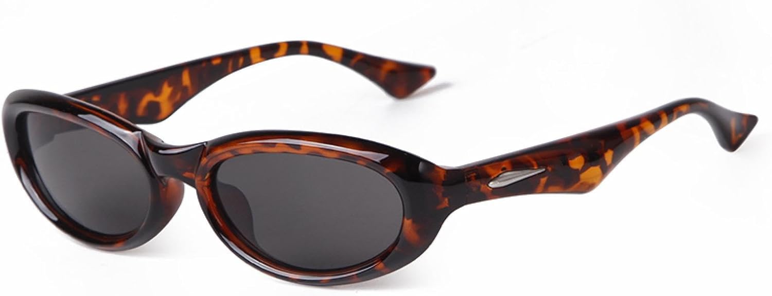 

Модные солнцезащитные очки для мужчин, овальные и прямоугольные, для женщин, черепаховая оправа «кошачий глаз», зеленая оправа, защита от УФ-излучения UV400 WNCKSQ, C1