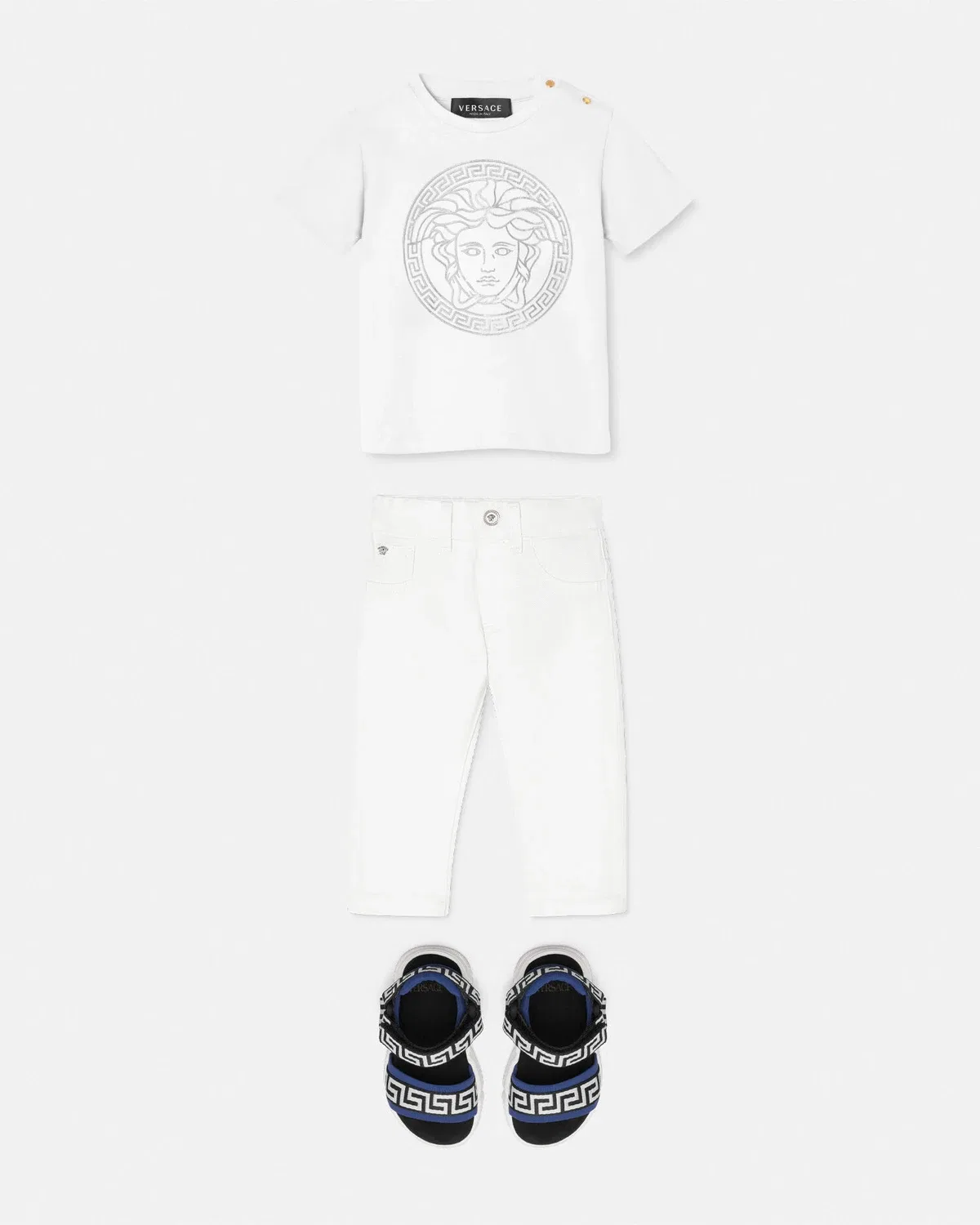 Детская футболка с Медузой VERSACE, белый — фото 2