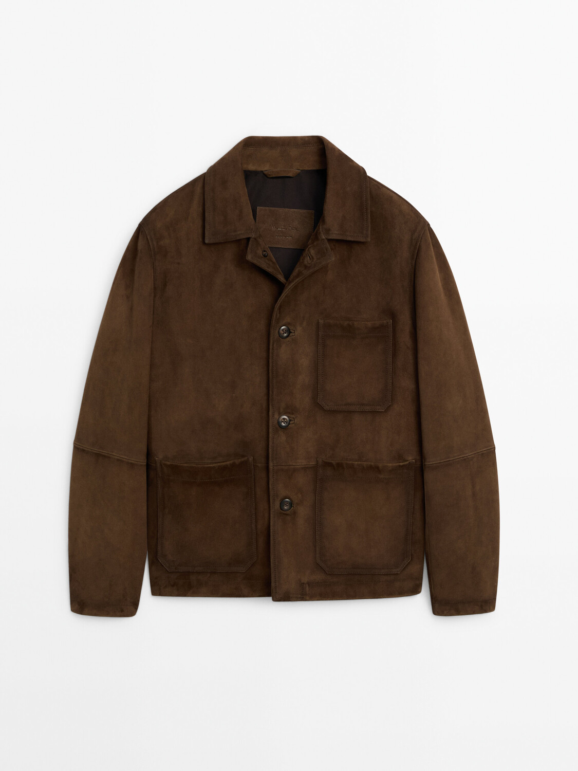 

Верхняя рубашка из замшевой кожи с потертым эффектом Massimo Dutti, коричневый