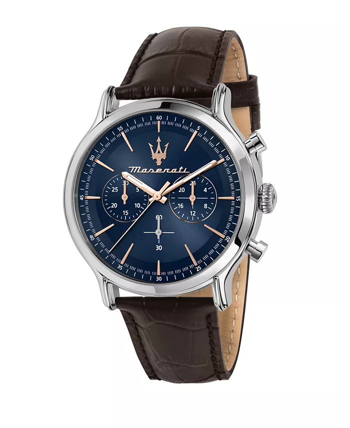 

Мужские часы-хронограф из коричневой кожи, 42 мм Maserati
