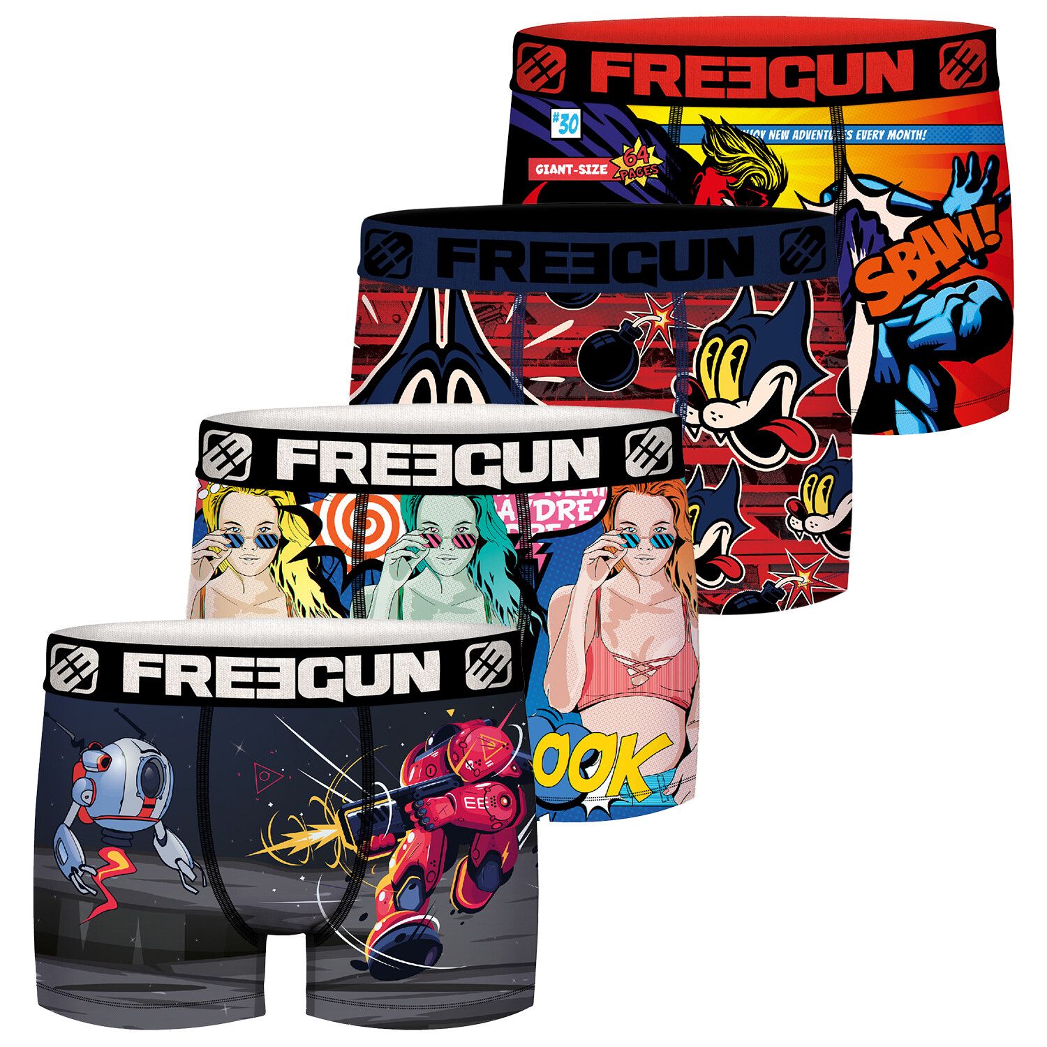 

Боксеры Freegun Trunk Freegun Comic Herren s 4 шт, разноцветный