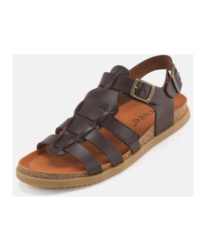 Кофейные кожаные сандалии Nature Footwear, коричневый — фото 4