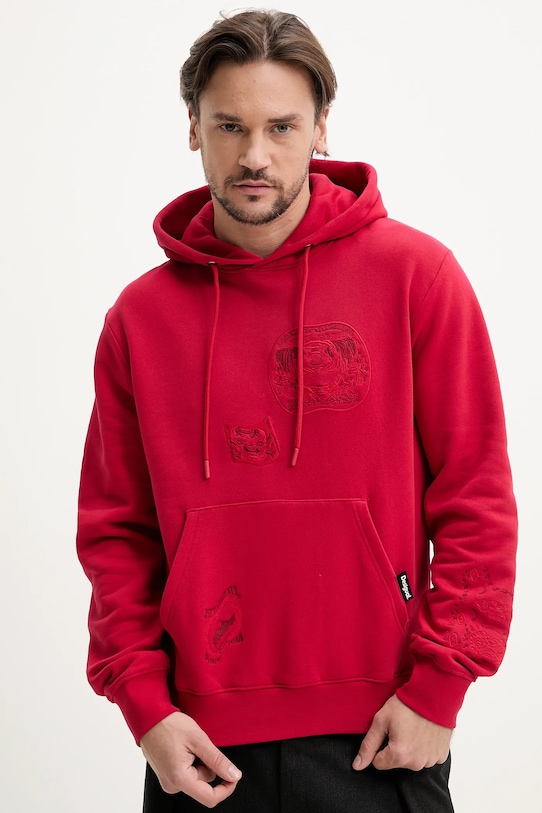 

Хлопковая толстовка НОВАЯ ШОТЛАНДИЯ Desigual, красный