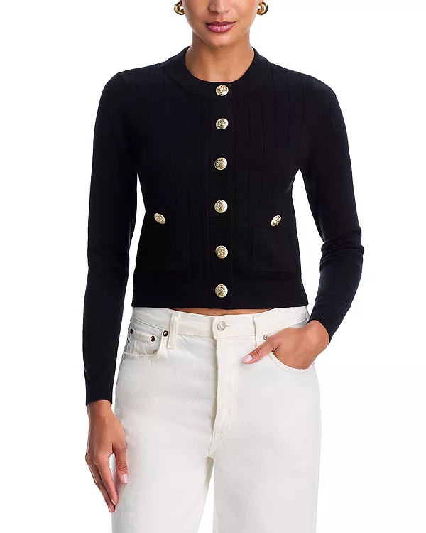 

Кардиган с длинными рукавами и золотыми пуговицами - эксклюзивная модель. Aqua, черный