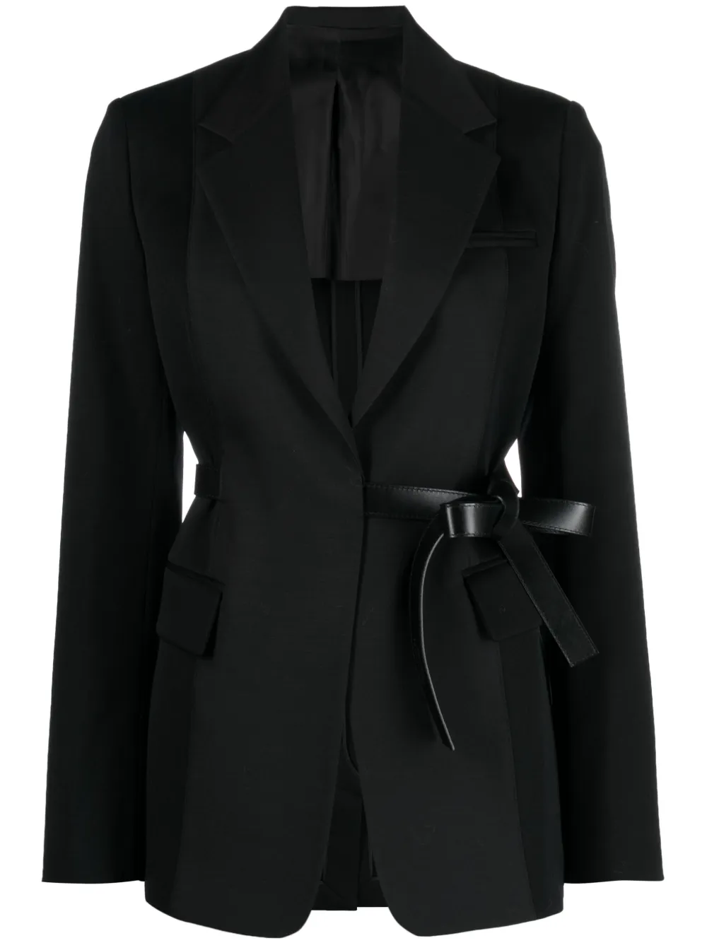 

Блейзер строгого кроя с поясом Lanvin, черный