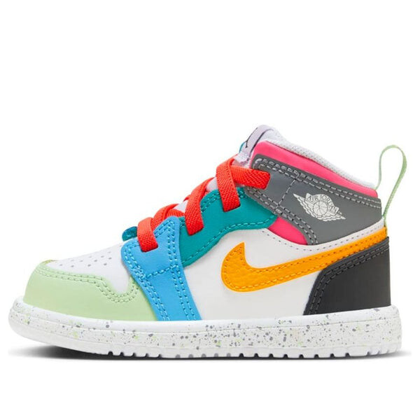 

Кроссовки 1 mid alt se 'white dark shadow hyper pink taxi' Air Jordan, белый