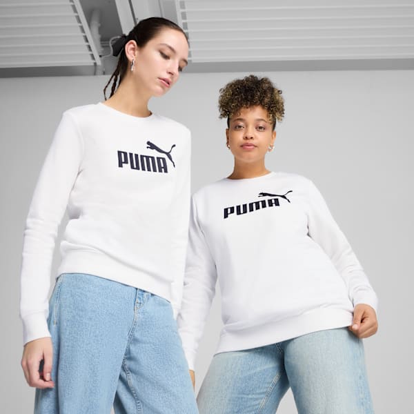 

Женская толстовка с круглым вырезом и логотипом Puma Essentials, белый