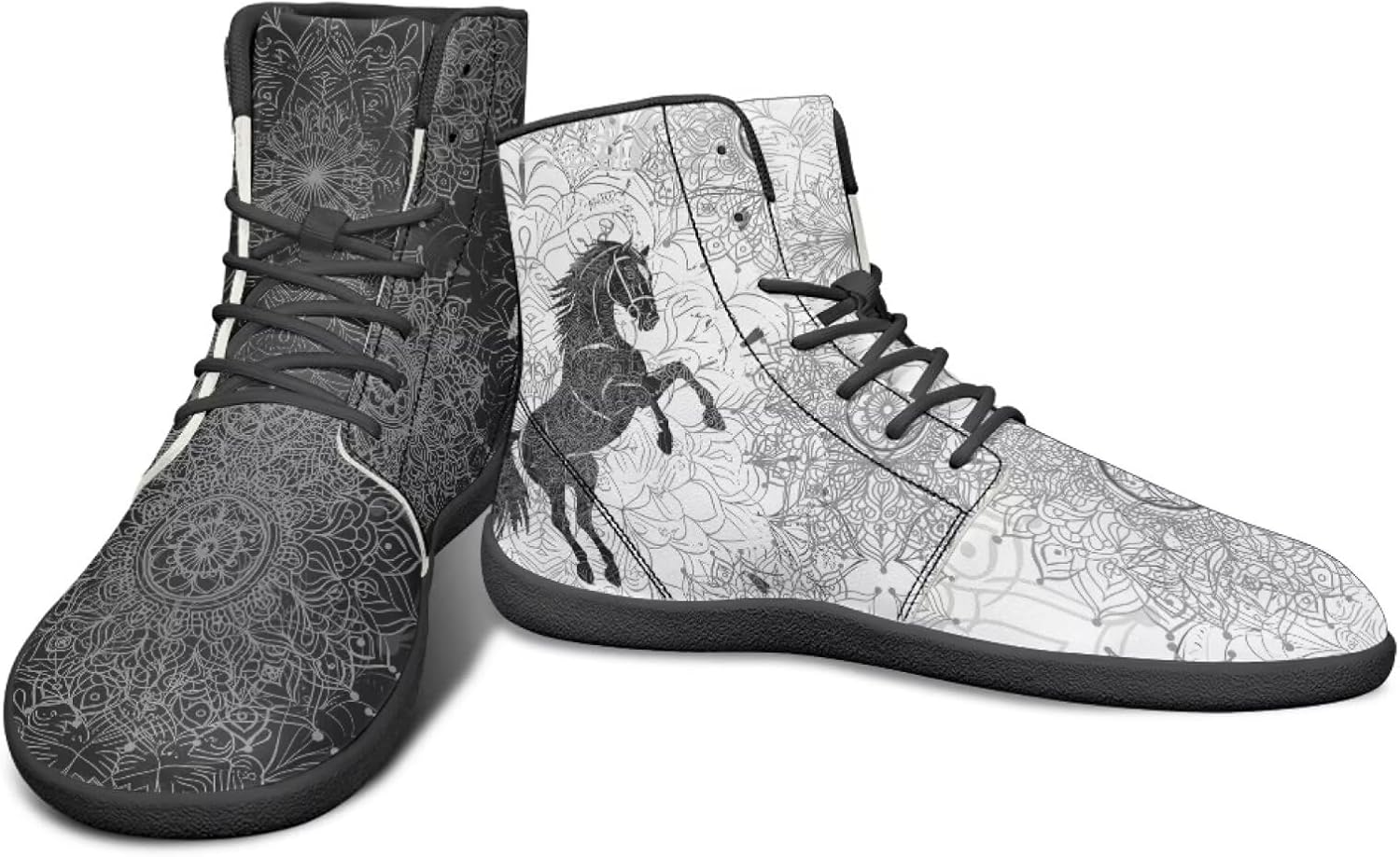 

Мужские ультрагибкие кроссовки с анималистическим принтом, высокие, на резиновой подошве, черно-белые, с мандалой, для бега Watdotory