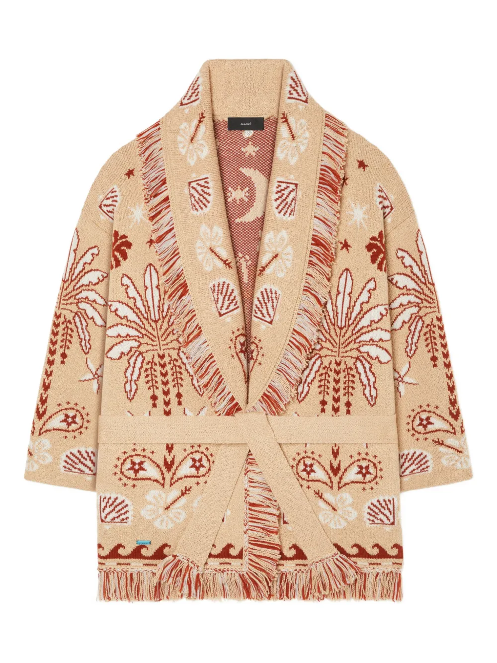 

Кардиган-пальто Echoes of the Island с бахромой Alanui, нейтральный