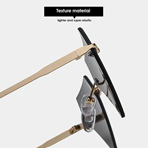 

Модные солнцезащитные очки без оправы в форме бриллианта для женщин, очки «кошачий глаз», забавные очки для вечеринок и отдыха на природе MTZJH, Pink White