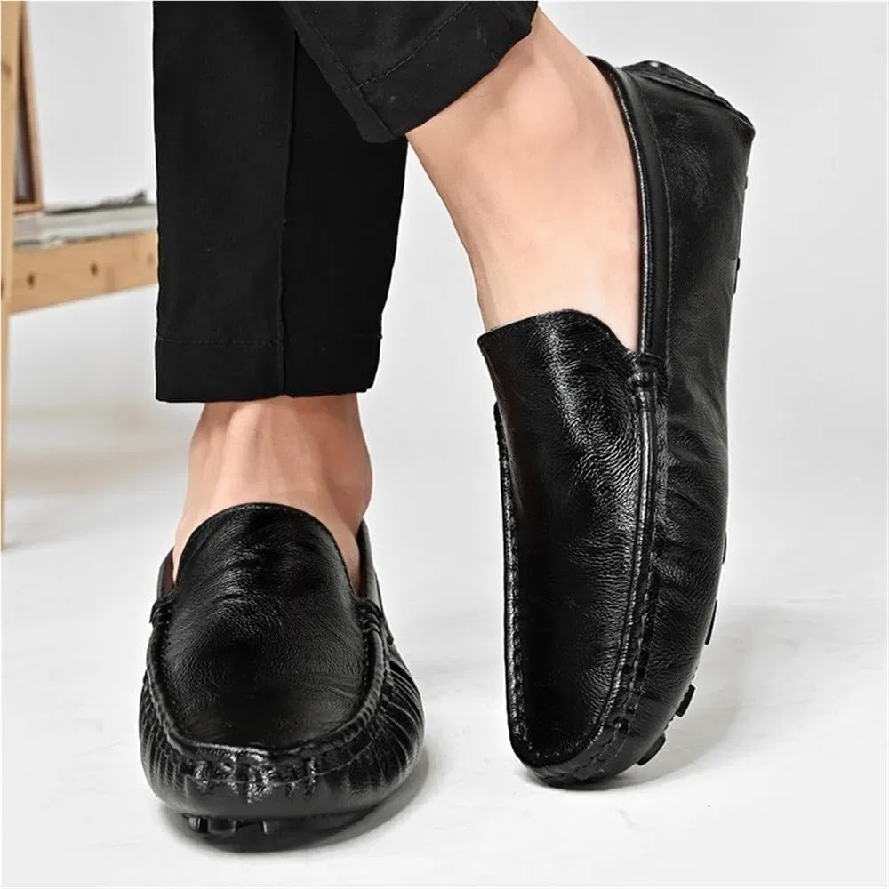 Мокасины кожаные Loafers Black DHFIRUFSHLO — фото 2