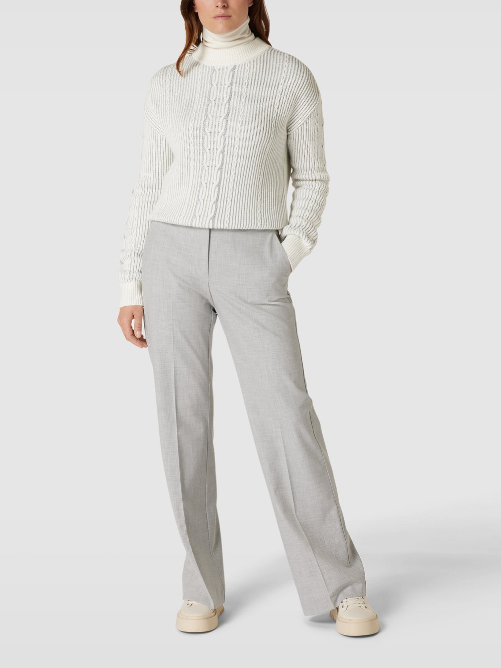 

Вязаный свитер с эффектной пряжей comma Casual Identity, белый