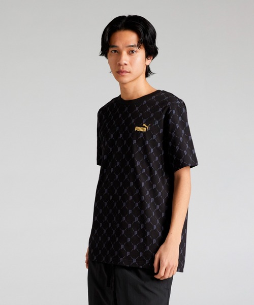 

Мужская футболка с коротким рукавом, металлический принт PUMA, черный