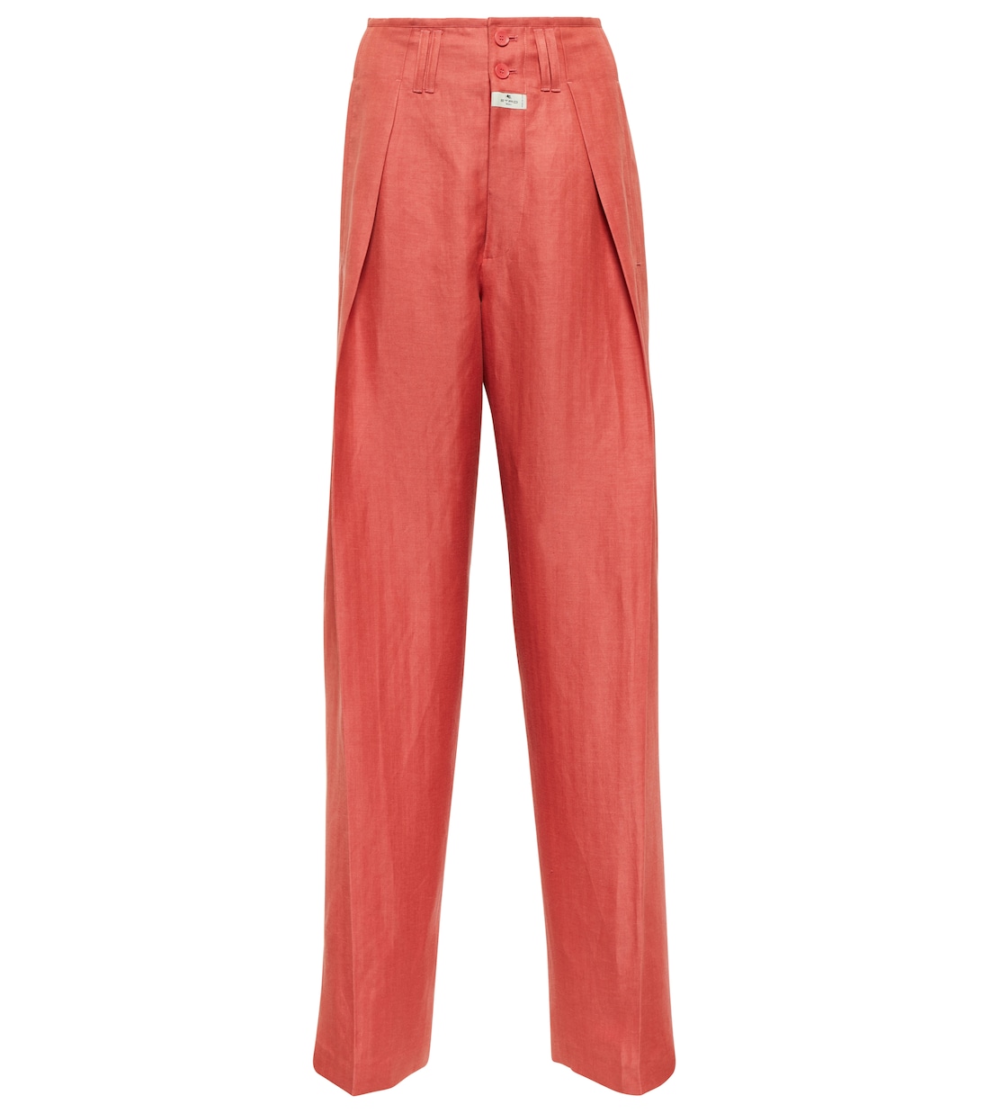 

Прямые брюки из льняной ткани с высокой талией Etro, Rosso