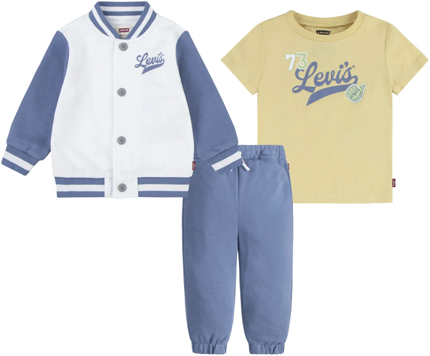 

Детская рубашка, брюки и куртка Levi's "PREP BOMBER TEE & JOGGER" для МАЛЬЧИКОВ Levi'S Kids, цвет Cloud Dancer