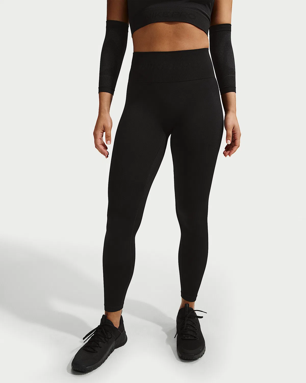 Женские леггинсы Nike Pro Seamless с высокой посадкой 7/8, Black — фото 2