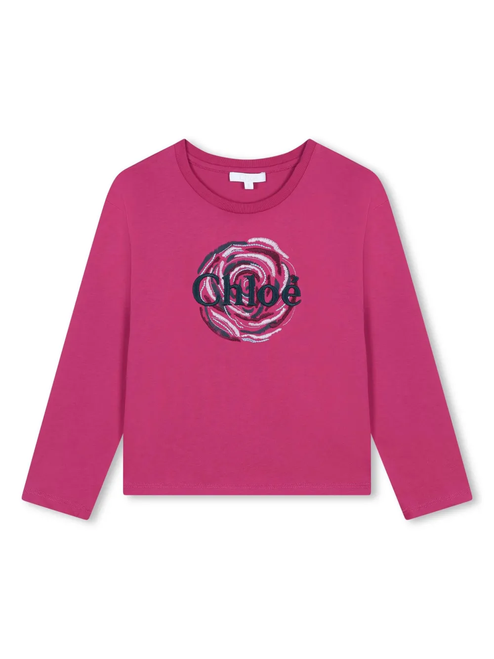 

Футболка с вышитым логотипом Chloé Kids, розовый
