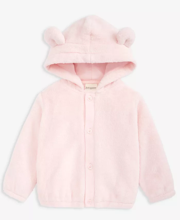 

Детская куртка с капюшоном «Мишка» и искусственным шерпом First Impressions, розовый