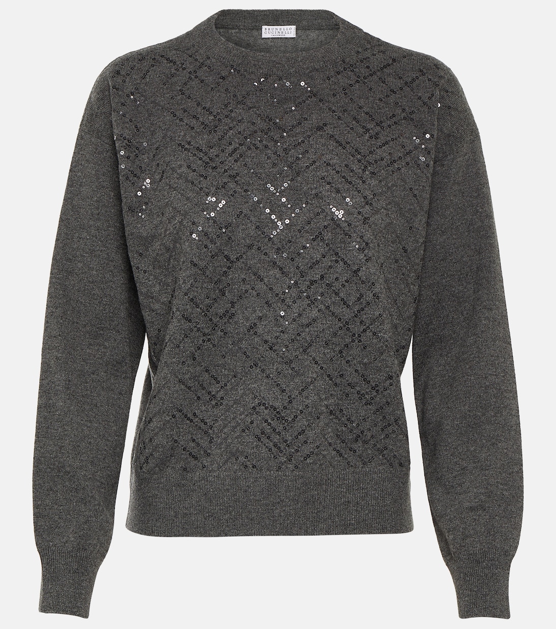 

Свитер из шерсти, кашемира и шелка Brunello Cucinelli, Charcoal
