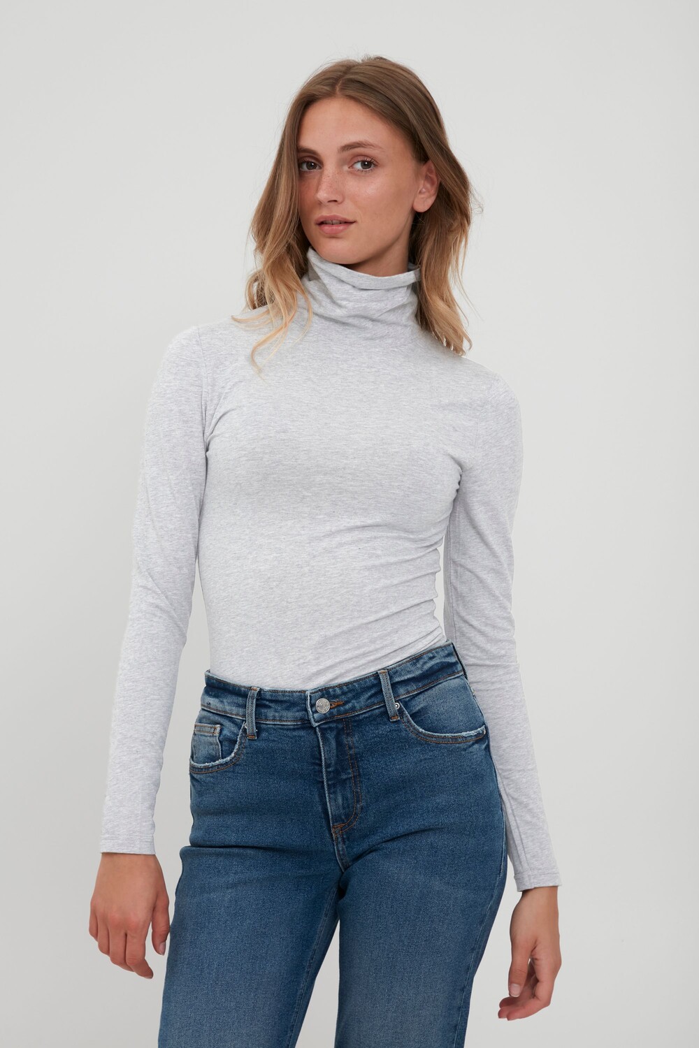 

Лонгслив b.young Pamila roll neck 20802565, серый