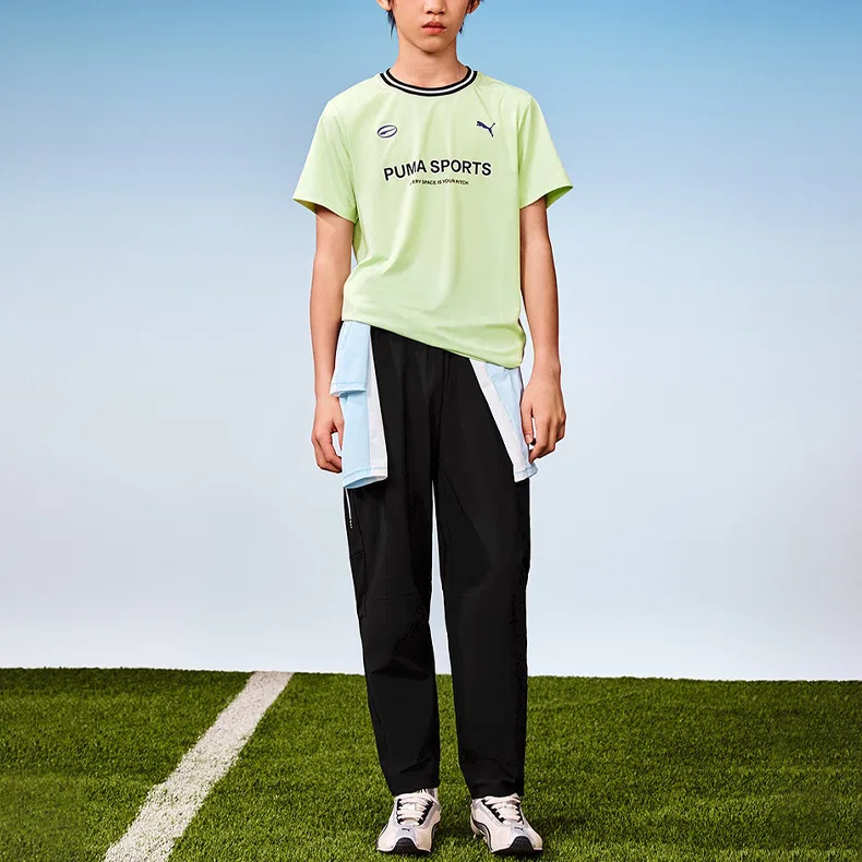 Детская футболка с круглым вырезом PUMA, Lime Green 40101 — фото 3
