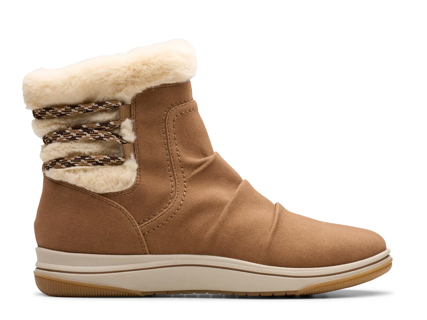 Женские ботинки Clarks зимние с мехом, коричневый — фото 4