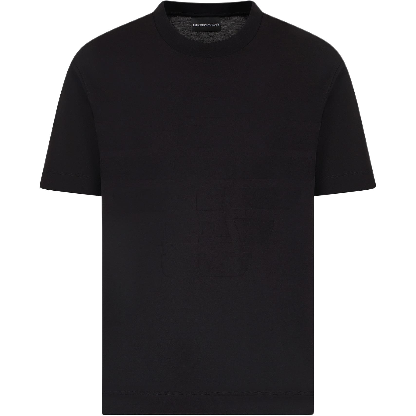 Джерси футболка Asv с жаккардовым логотипом EMPORIO ARMANI, черный — фото 2