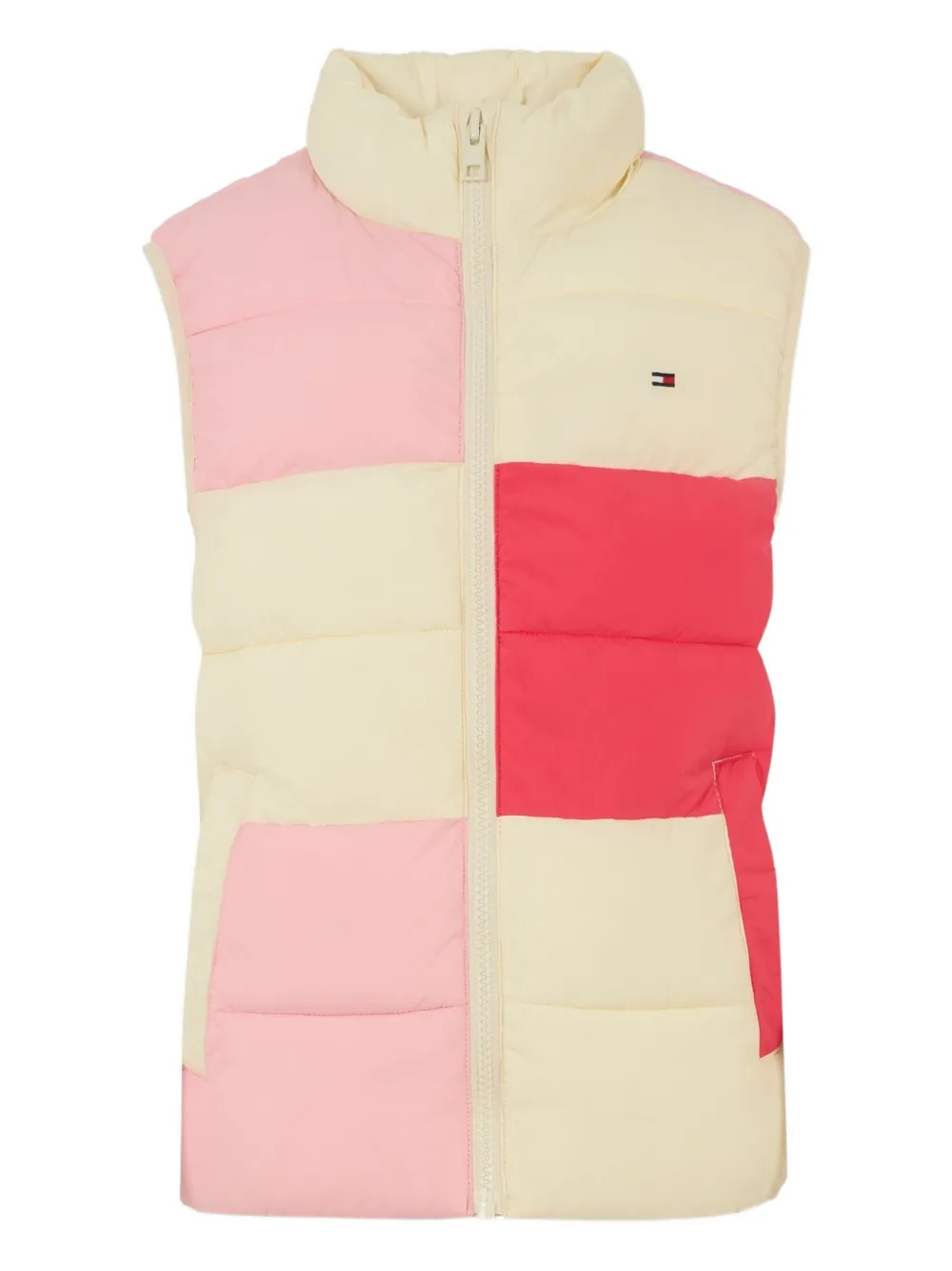 Стеганый жилет в стиле колор-блок Tommy Hilfiger Junior, нейтральный — фото 2