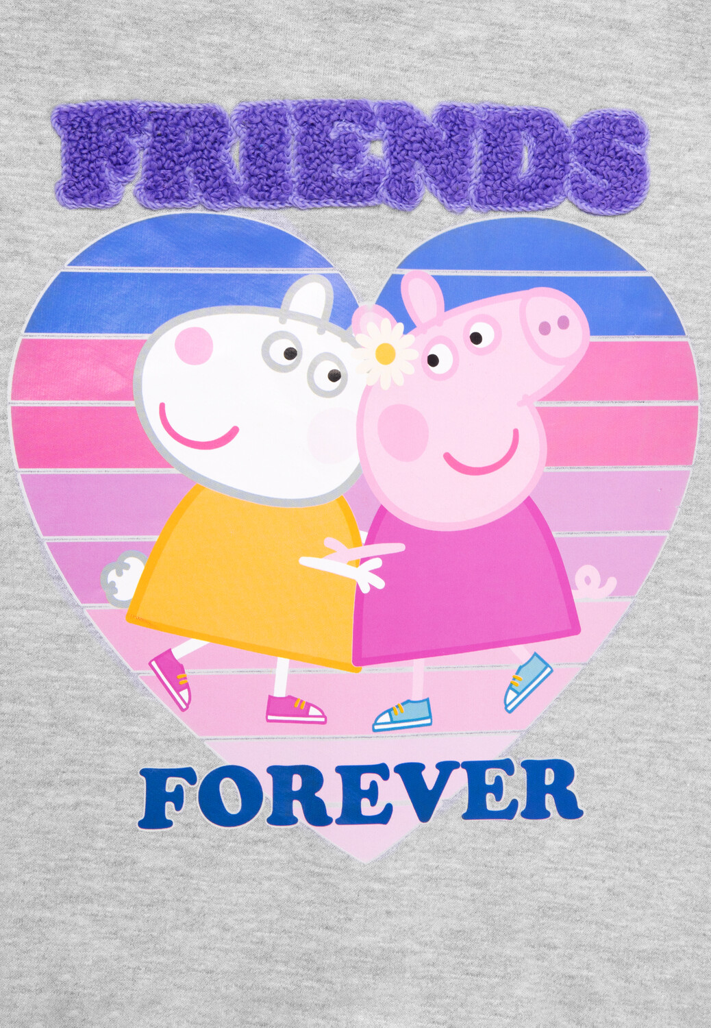 Толстовка United Labels Peppa Wutz Collegejacke Friends Forever Baseball Retro, серый — фото 3
