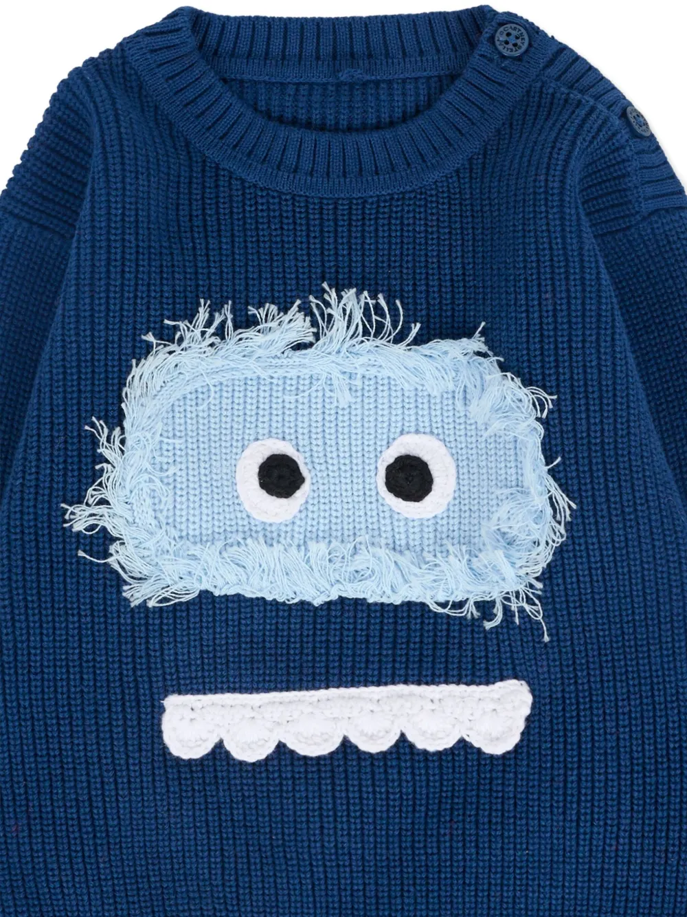 Свитер из органического хлопка с аппликацией Stella Mccartney Kids, синий — фото 3