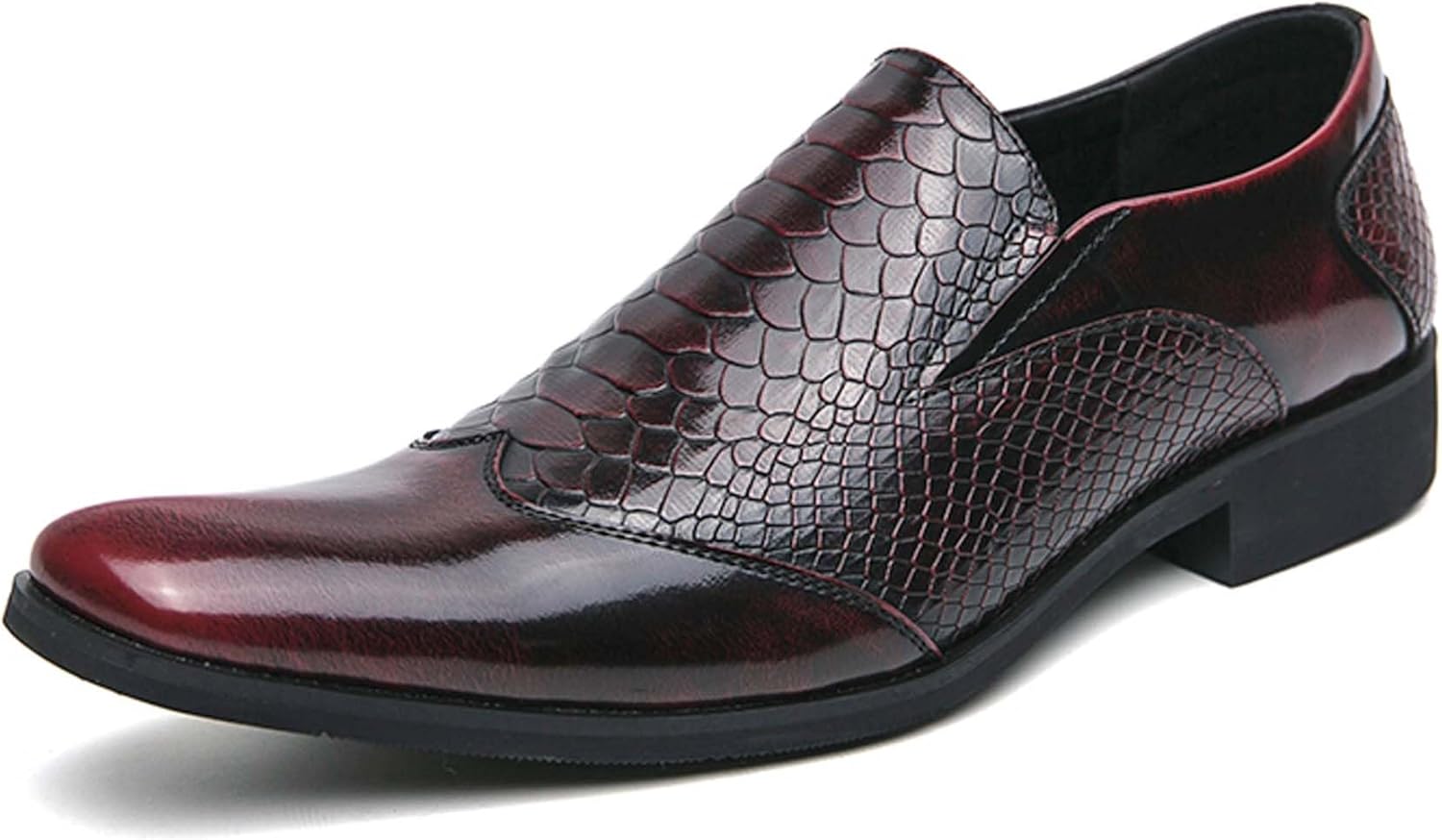 

Мужские оксфорды из лаковой кожи, деловые туфли, модные лоферы с заостренным носком, нескользящие, для офиса, свадьбы, выпускного, ночного клуба, форменной и повседневной носки, дерби Generic, красный