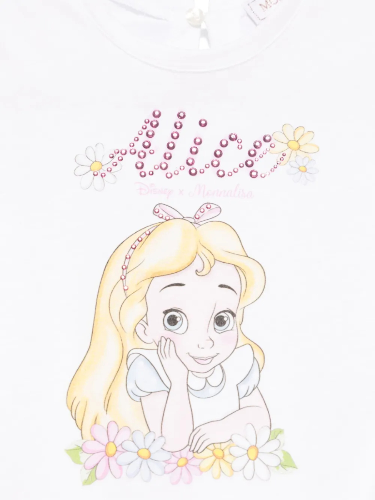 Monnalisa футболка Alice из коллаборации с Disney, белый — фото 3