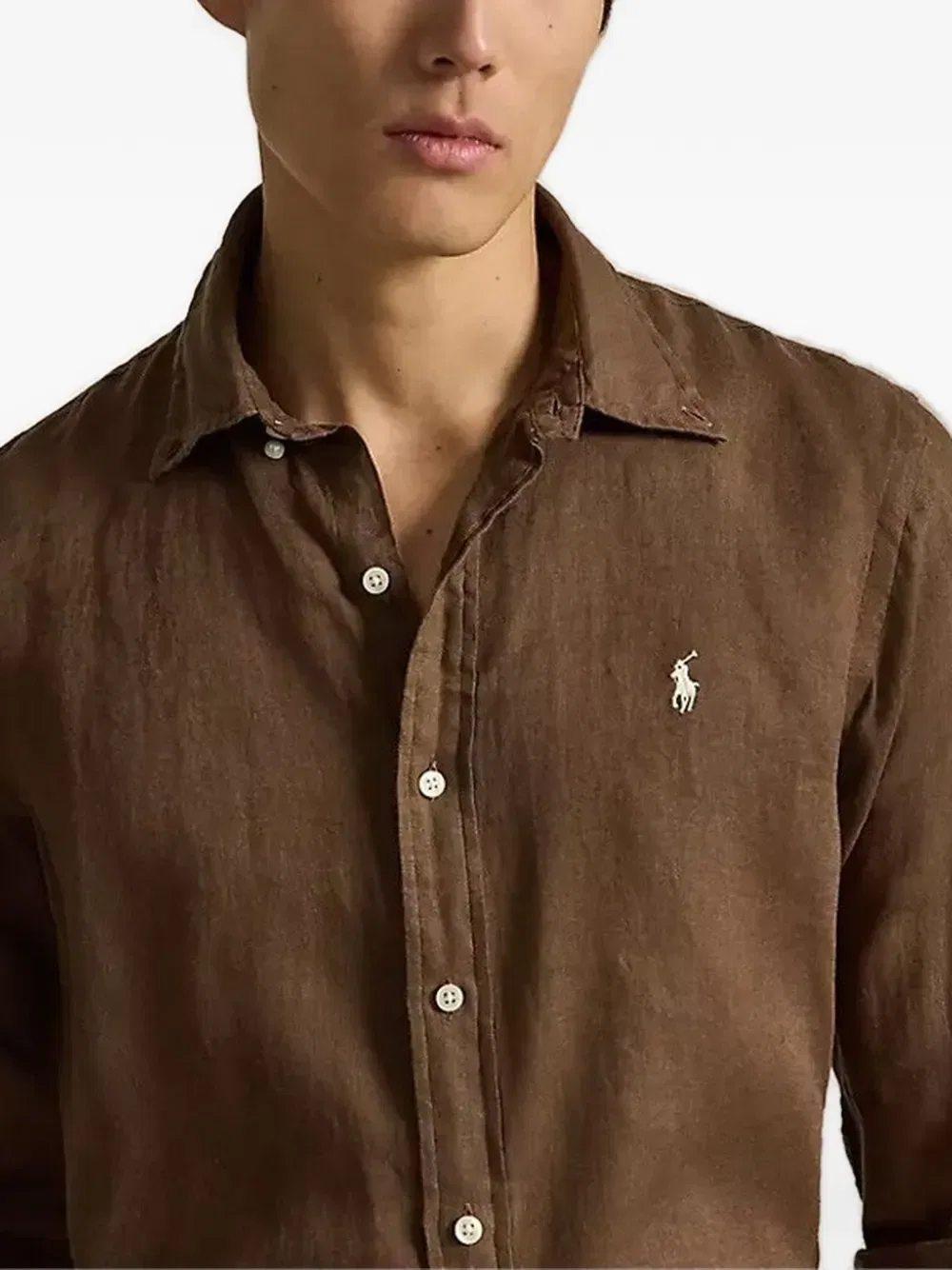 Рубашка с логотипом Polo Ralph Lauren, коричневый — фото 4