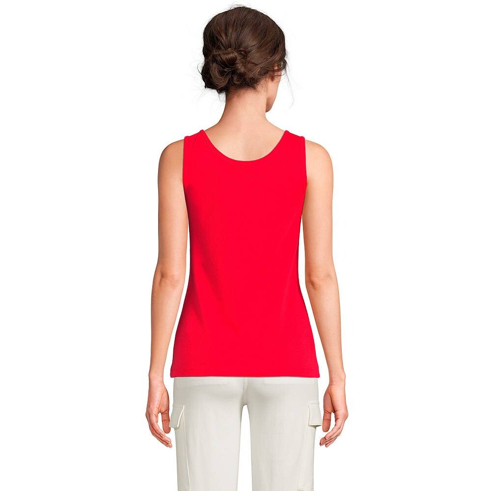 

Хлопковая майка Petite Lands' End с круглым вырезом, цвет Island Turquoise