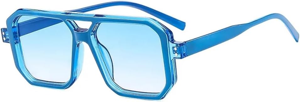 

Солнцезащитные очки с двойной перемычкой для женщин и мужчин в стиле панк с заклепками, двухцветные, для занятий спортом на открытом воздухе, бега и верховой езды UYPTK, Blue Blue