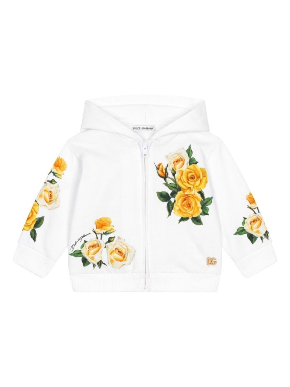 

Dolce & Gabbana куртка с капюшоном и цветочным принтом, белый