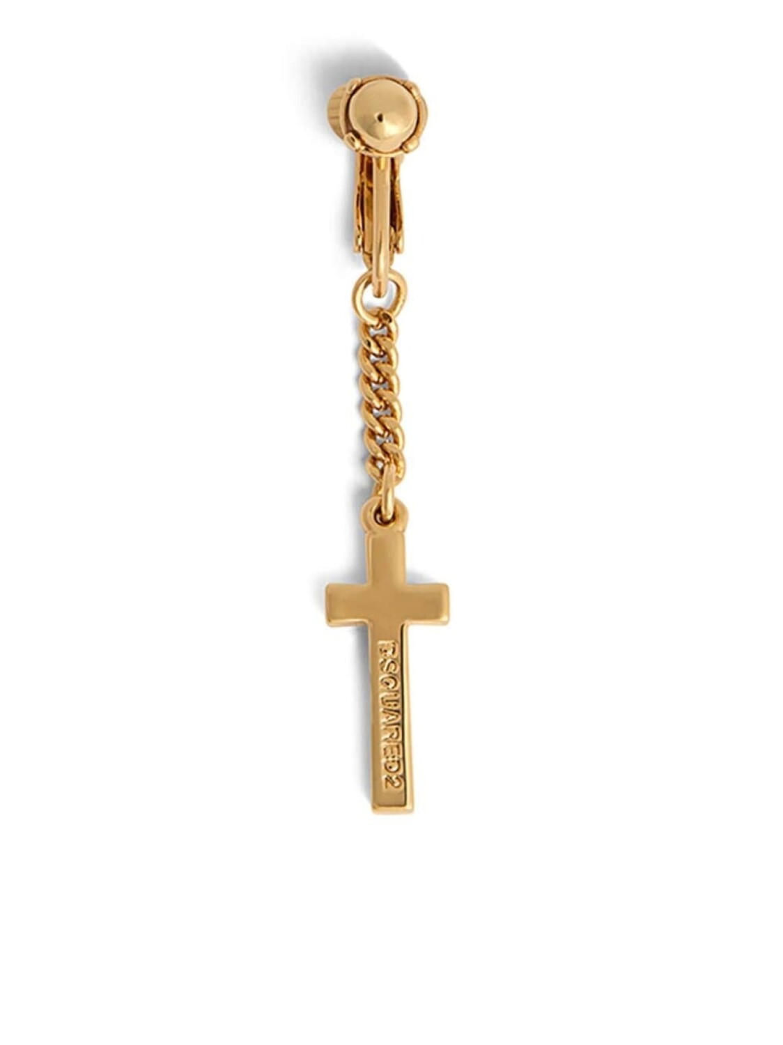 

Серьга с подвеской-крестом Dsquared2, золотой