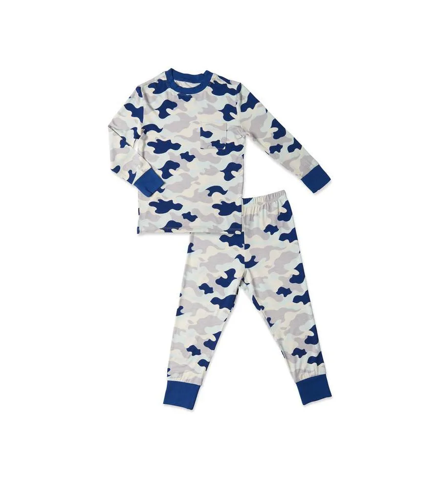 Детская пижама Emerson с длинными рукавами, облегающая, из двух частей Everly Grey, Camo