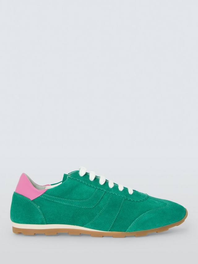 Французские замшевые спортивные кроссовки runner John Lewis, Green/Multi