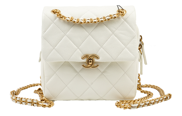 

CHANEL Кожаный рюкзак женский белый