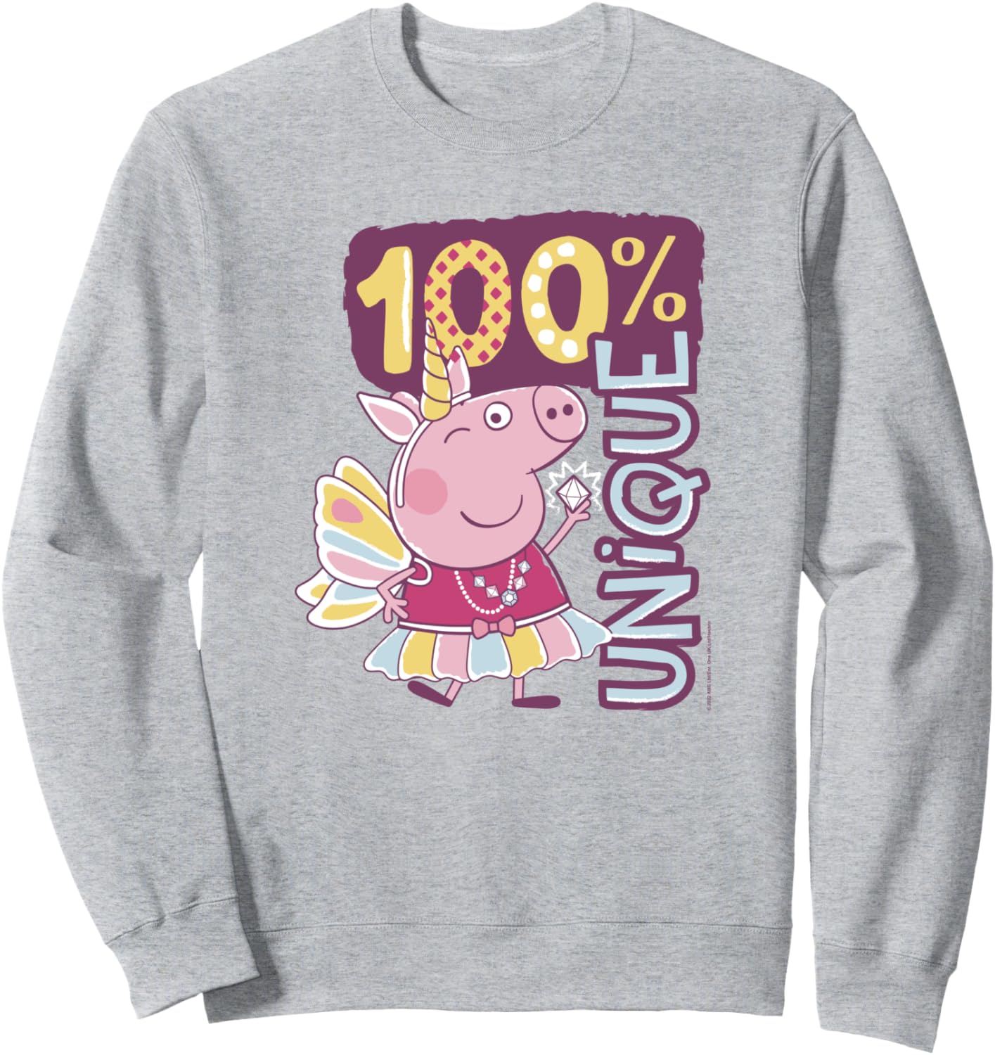 

Уникальная толстовка с изображением феи, единорога и единорога из мультфильма «Свинка Пеппа» Peppa Pig, серый