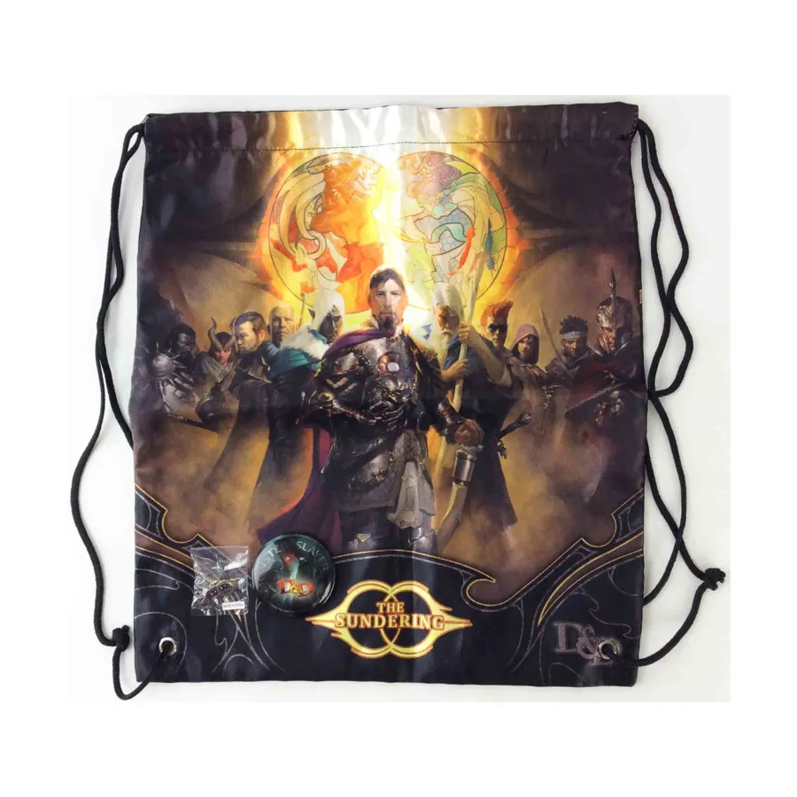 

Промо-сумка Night of D&D с двумя значками с Gen Con 2013, Dungeons & Dragons (4th Edition) - D&D Encounters, Worldwide Gameday, & Other Promotional Items