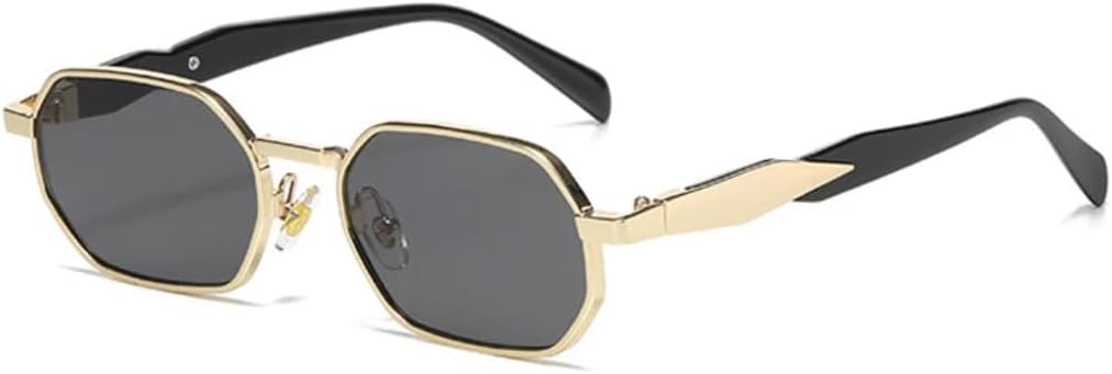 

Солнцезащитные очки с защитой от УФ-излучения UV400 | Овальные прозрачные линзы, легкая оправа | Для женщин и мужчин | Для занятий спортом на открытом воздухе и вождения DSVIGF, Gold-black