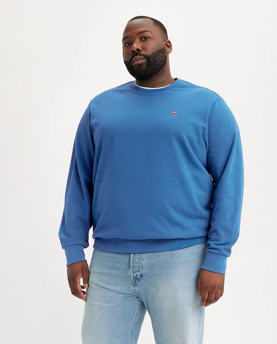 

Мужская хлопковая толстовка с круглым вырезом больших размеров Levi's, тёмно-синий