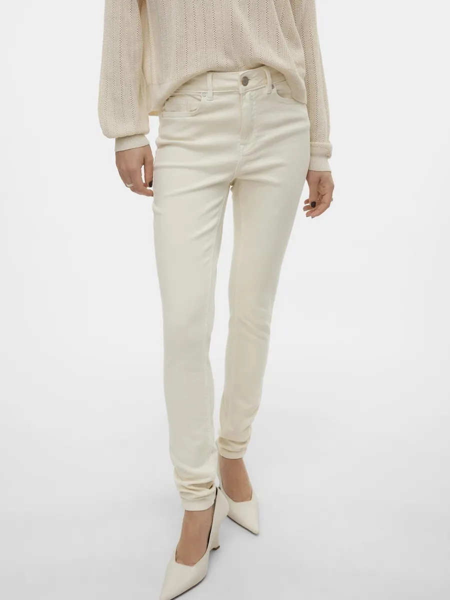 

Джинсы скинни Vero Moda "VMFLASH MR SKINNY JEANS COLOR GA NOOS", цвет Ecru
