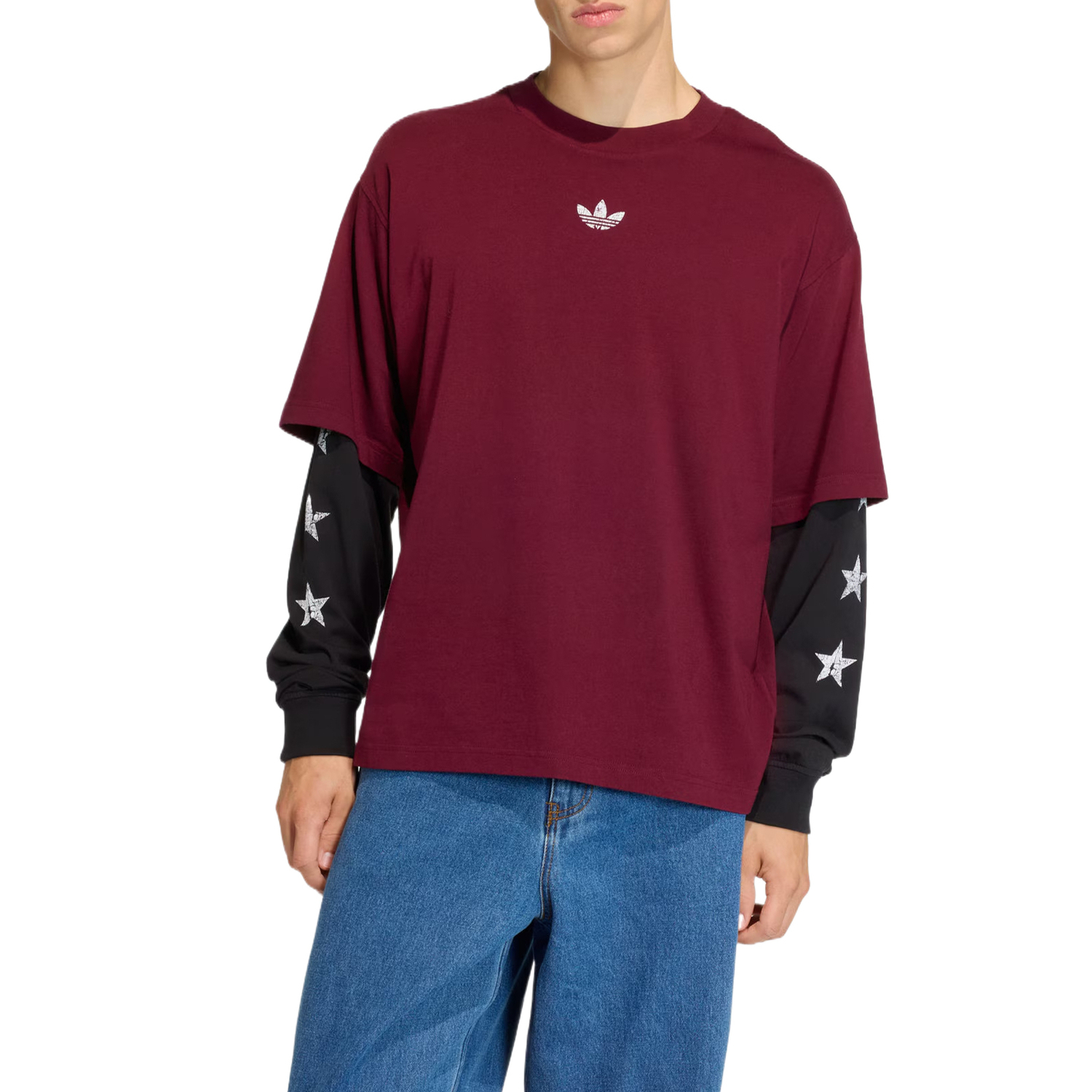 Adidas Originals Футболка мужская темная красновато-фиолетовая/black — фото 2