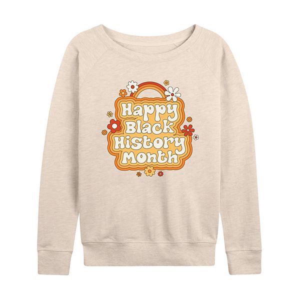

Футболка с длинным рукавом Happy Black History Month с цветочным принтом, Plus size Licensed Character, Beige